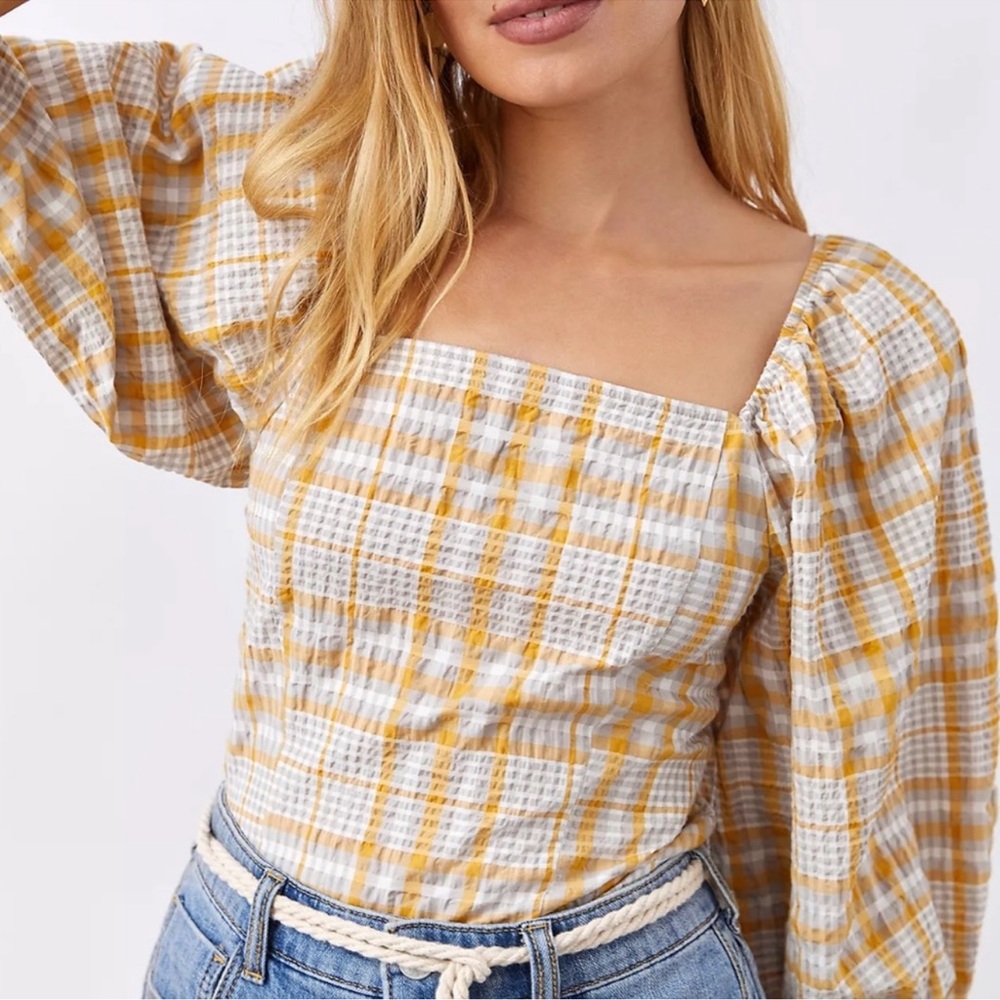 Anthropologie Maeve square neck puff sleeve blouse